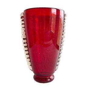 Contemporary Williams-Sonoma Home Aerin Lauder Vase Red Glass Bubble Vase